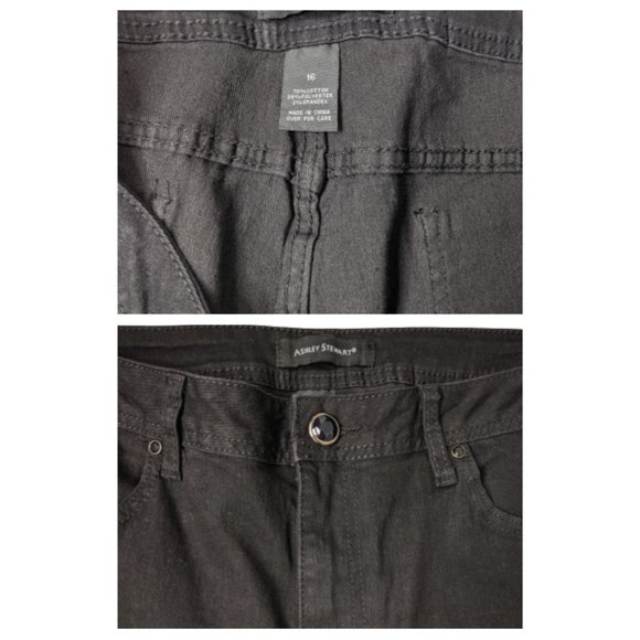 Ashley Stewart Embellished Distressed Black Skinny Jeans 16 - Picture 3 of 7